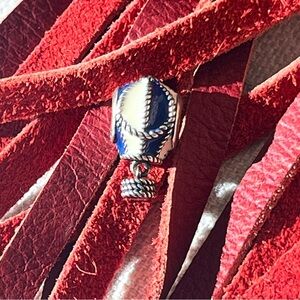 PANDORA - UP & AWAY HOT AIR BALLOON Authentic PANDORA Blue/White Dangle Charm